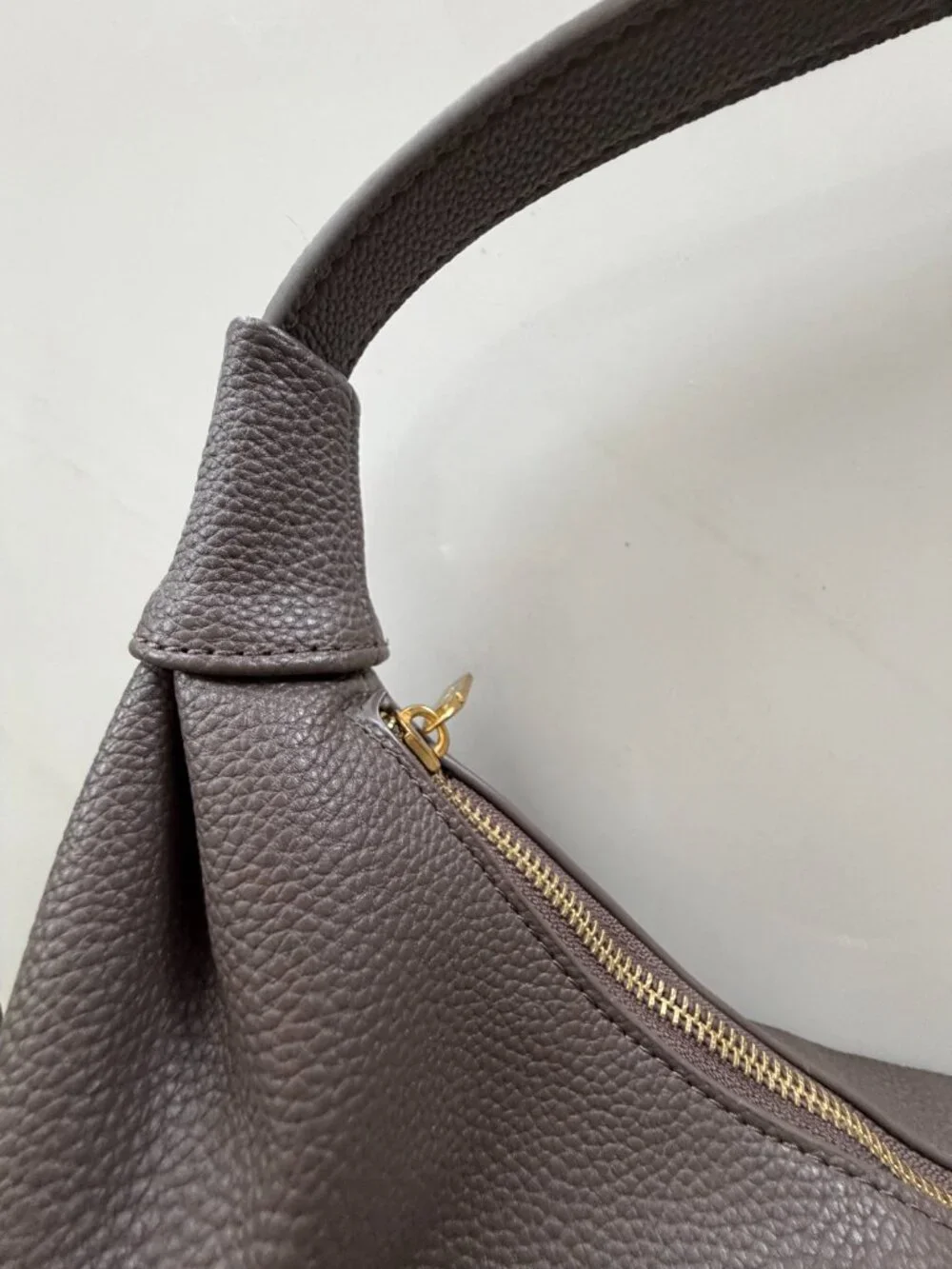 Tahari Bedford Slouchy Faux Leather Hobo Shoulder Bag with Side Zip Pocket